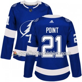 Tampa Bay Lightning Brayden Point 21 Adidas 2017-2018 Blauw Authentic Shirt - Dames